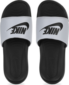 nike slippers gray