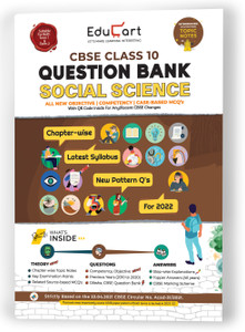 Educart Social Science Class 10 Cbse Question Bank 2022 (Now Includes 1000s of Term 1 & 2 New Pattern MCQ's)