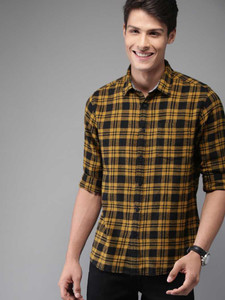 Black check best sale shirt mens india