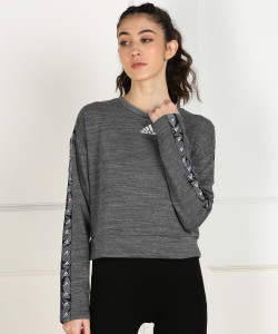 Adidas women's tiro tape crewneck 2025 sweatshir