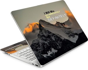 FineArts HD Printed Full Panel Laptop Skin Sticker Vinyl Fits Size Upto 15 inches No Residue, Bubble Free - I Will Win Mountains Self Adhesive Vinyl Laptop Decal 15.6