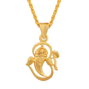 RN Gold Plated Brass 24KT Micron Lord Ganesh ji Vighnaharta