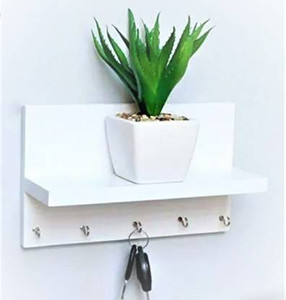 ANTIQUEKING Wooden key holder chabi stand wall decor Hanging item White Key Holder Wall Hanging Item Showpiece Stand Wooden Wall Shelf Price in India Buy