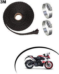 Giinix 3 Meter Black Bike Silencer Wrap With 2 Clamp for Pulsar RS 200 Bike Exhaust Heat Shield Price in India Buy Giinix 3 Meter Black Bike Silencer Wrap With 2