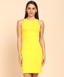 Calvin Klein Jeans Women Bodycon Yellow Dress Buy Calvin Klein Jeans Women Bodycon Yellow Dress Online at Best Prices in India Flipkart