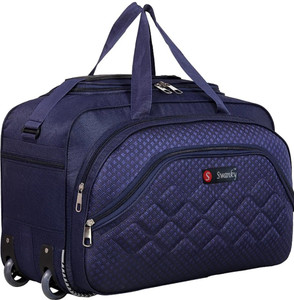 Swanky Expandable 60 L Polyester Fabric Lightweight Luggage bags Hevy Duty Duffle With Two Wheels Strolley travelling Bag Blue Travel with Trust For Men and women Duffel With Wheels Strolley Blue Pr...
