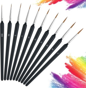 Fine Detail Paint Brush,10 PCS Miniature Paint Brushes Kit , Perfect for  Acrylic, Oil, Watercolor, Art, Scale, Model, Face, Paint by Numbers