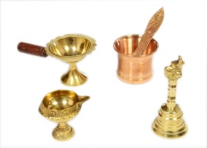 Poojan Paatr Combo pack of Pooja items.1 pcs of Nandi hand bell