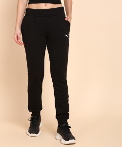 PUMA Solid Women Black Track Pants - Buy PUMA Solid Women Black Track Pants  Online at Best Prices in India