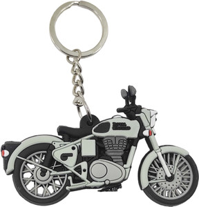 NSV Royal Enfield Bullet Blue Bike Rubber Key Chain Keyring Two