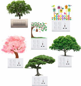 GLOBAL GRAPHICS 10 cm Colorfull Tree SwitchBoard Sticker Wall