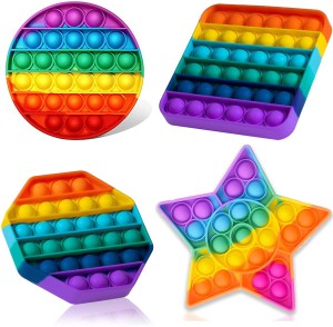 4PCS Sensory Fidget Stress Toys Learning Education Toys Rainbow