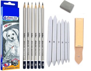 Artline 6 Love Art Sketch Pencils HB, 2B, 4B, 6B, 8B, 10B Pencils -PACK OF 1