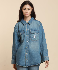 Calvin klein shop jean shirt womens