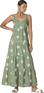 indya Women Maxi Green Dress - Buy indya Women Maxi Green Dress Online at Best Prices in India | Flipkart.com