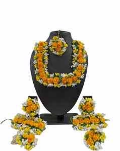 SP GLOBAL Designer Haldi Full Set of artificial Necklace Maang