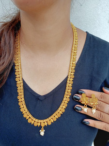 Long Gold Necklace Designs 