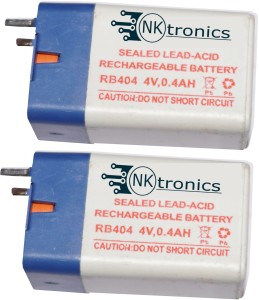 Nktronics 4 volt 0.4 ah 400mah lead sealed acid type reachargeable battery  pack of 2 pcs Battery - Nktronics 