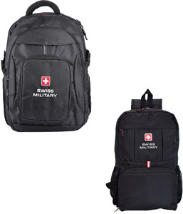 SWISS MILITARY Combo Pack of Laptop Backpack and Black