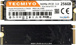 Tecmiyo M.2 NVME 256 GB Laptop, Desktop, All in One PC's Internal Solid State Drive (SSD NVMe M.2)
