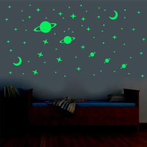Marsway Kids Removable Moon Stars Glow in The Dark Sticker Night Luminous Room