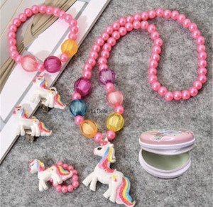 Le Delite Kids Jewellery Combo metal box tin case pouch pearl