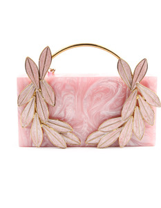 odette Pink Sling Bag Marble effect sqaure shaped clutch bag Pink