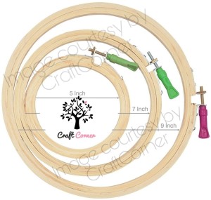 Wood Embroidery Hoop with Round Edges ( 3 Inch, 3 Piece) 
