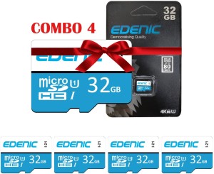 EDENIC 32GB Combo 32 GB MicroSD Card Class 10 80 MB/s  Memory Card