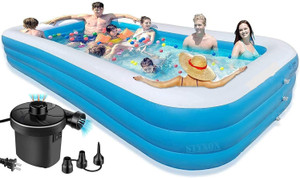 PISCINA Swimming Pool 10 Feet 3 Stripped Inflatable Pool Large