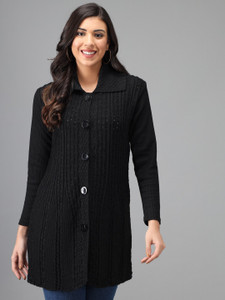 eWools Woven Collared Neck Casual Women Black Sweater Buy eWools Woven Collared Neck Casual Women Black Sweater Online at Best Prices in India Flipkart