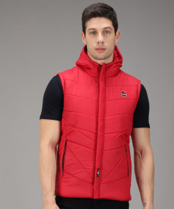 Red on sale half jacket
