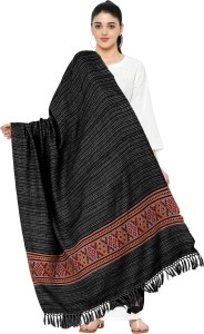 WEAVERS VILLA Acrylic, Wool Woven, Striped Women Shawl