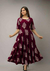 Kanhari Women Floral Print Anarkali Kurta Buy Kanhari Women