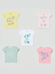 MAX Baby Girls Printed Pure Cotton T Shirt