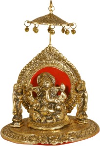 INTERNATIONAL GIFT Gold Ganesh With Chattar God Idols Religious Tile