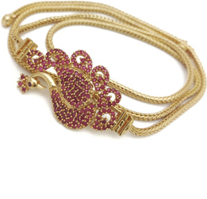 Hanaa Peacock Mopu One Gram Micro Gold Plated Traditional Mugappu