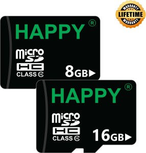HAPPY MEMORIES 8GB + 16GB Combo 16 GB MicroSD Card Class 10 15 MB/s  Memory Card