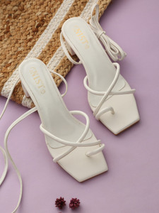 Thin strap online white heels