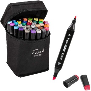 Markers Set 24/30/36/40/48/60/80 Colors Permanent Art Markers Twin Marker  Pen Broad Fine Point Black Animation Design for Drawing Coloring with Black