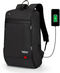PAZZO Milestone 1 Compartment Anti Theft Office College Business Travel Laptop Bag for upto 15.6 Laptop iPad Sleeve internal organiser and USB Charging Port 25 L Laptop Backpack Black Red Price in Ind...