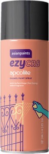 Asian Paints ezyCR8 Apcolite, DIY Aerosol Gloss Enamel Paint Spray, 200 ml - Black Black/Black(0801) Spray Paint 200 ml