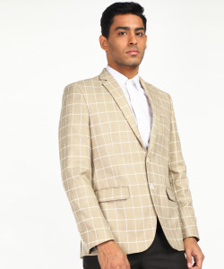 Beige store check blazer