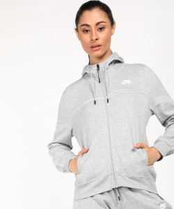 Nike grey zip up jacket women's hotsell