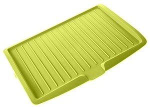 HEXONIQ Dish Drainer Kitchen Rack Plastic Premium Plastic Sink Dish Drainer Draining Tray Drain Board Side Drip Sloping Kitchen Sink Rack Holder for Fruit Vegetables Pots Pans Glass Bowls Drain 1 Piec...