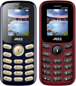 Jmax Super 8 Combo of Two Mobiles(Blue : Red)
