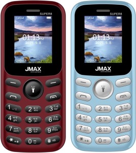 Jmax Super 8 Combo of Two Mobiles(Red : Light Blue)