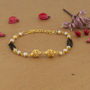 Black moti bracelet gold deals