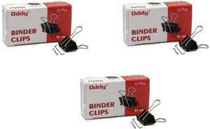 Oddy Nickel Plated 51 mm Black Binder Clip Pack of Flipkart