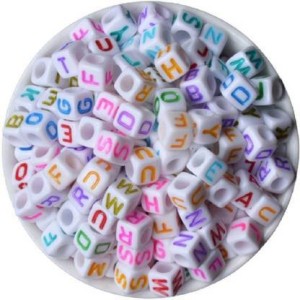 Unobite 200 Piece Plastic Alphabet Beads with Colorful Letters for  Jewellery Making, DIY Bracelets, Necklace, Key Chains and Kids  Jewellery(Multicolor, Square Shape) - 200 Piece Plastic Alphabet Beads with  Colorful Letters for